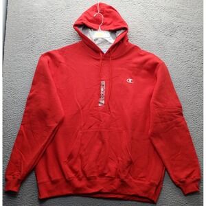 Champion Eco Authentic Hoodie Men 2XL Red Raglan Sleeve Cargo Pocket Pullover